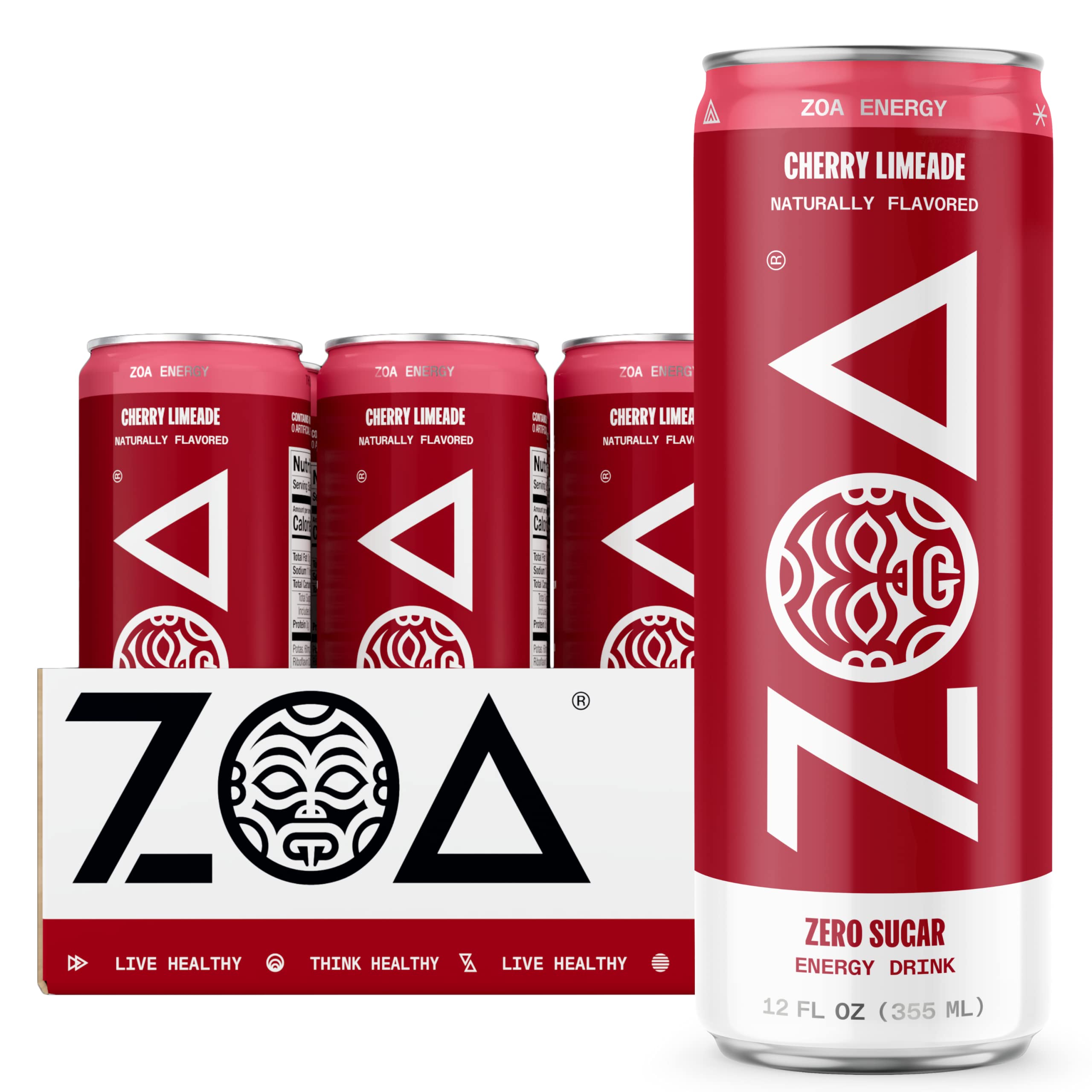 Zoa Zero Sugar Energy Drinks Cherry Limeade Clean 