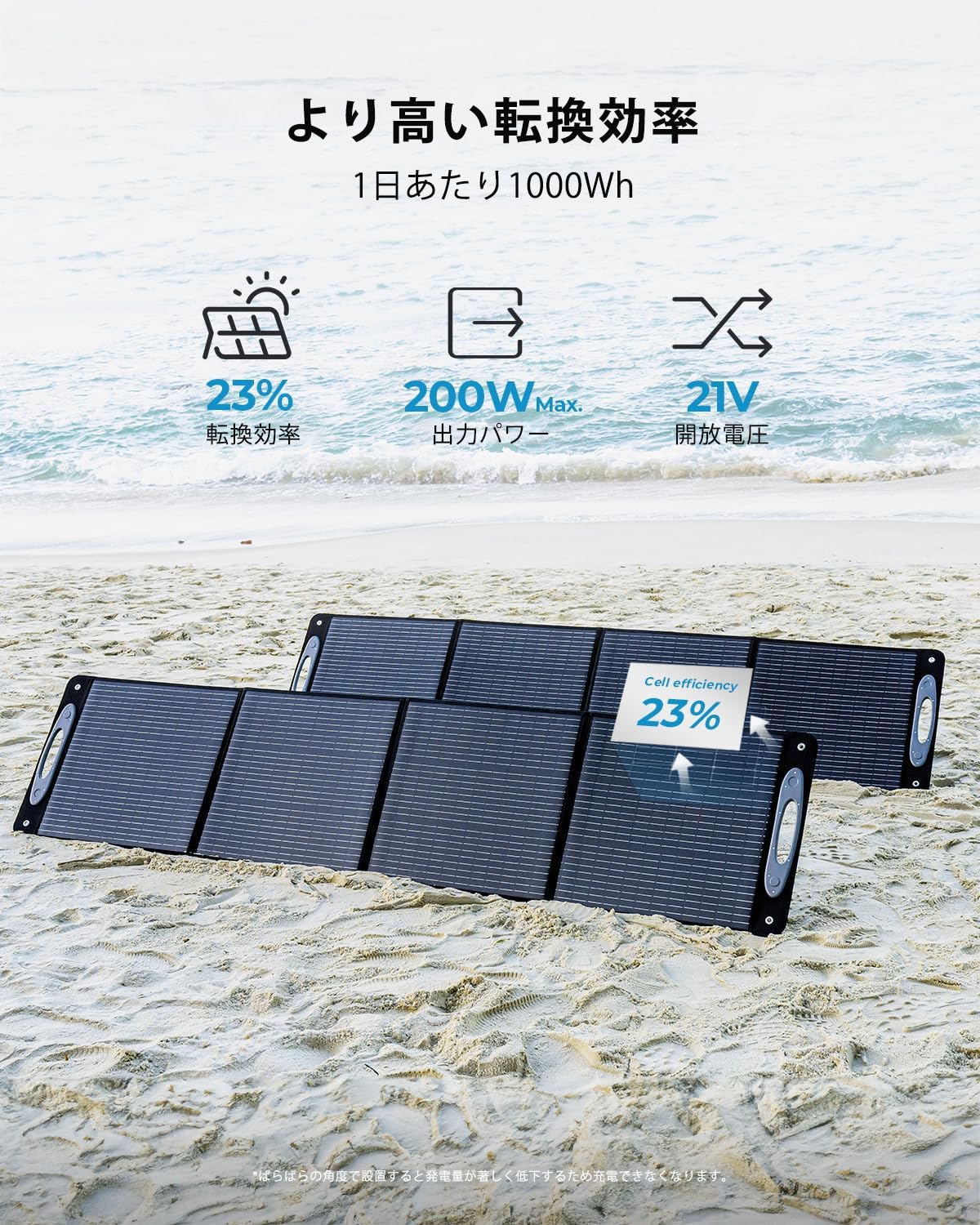 Amazon | OUKITEL ソーラーパネル200W 折りたたみ式 IP65防水