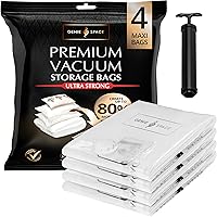Vista 1 de GENIE SPACE Bolsas de almacenamiento al vacío XXL para ropa, ropa de cama y armarios, 43 x 35 pulgadas, herméticas, reutilizables y a prueba