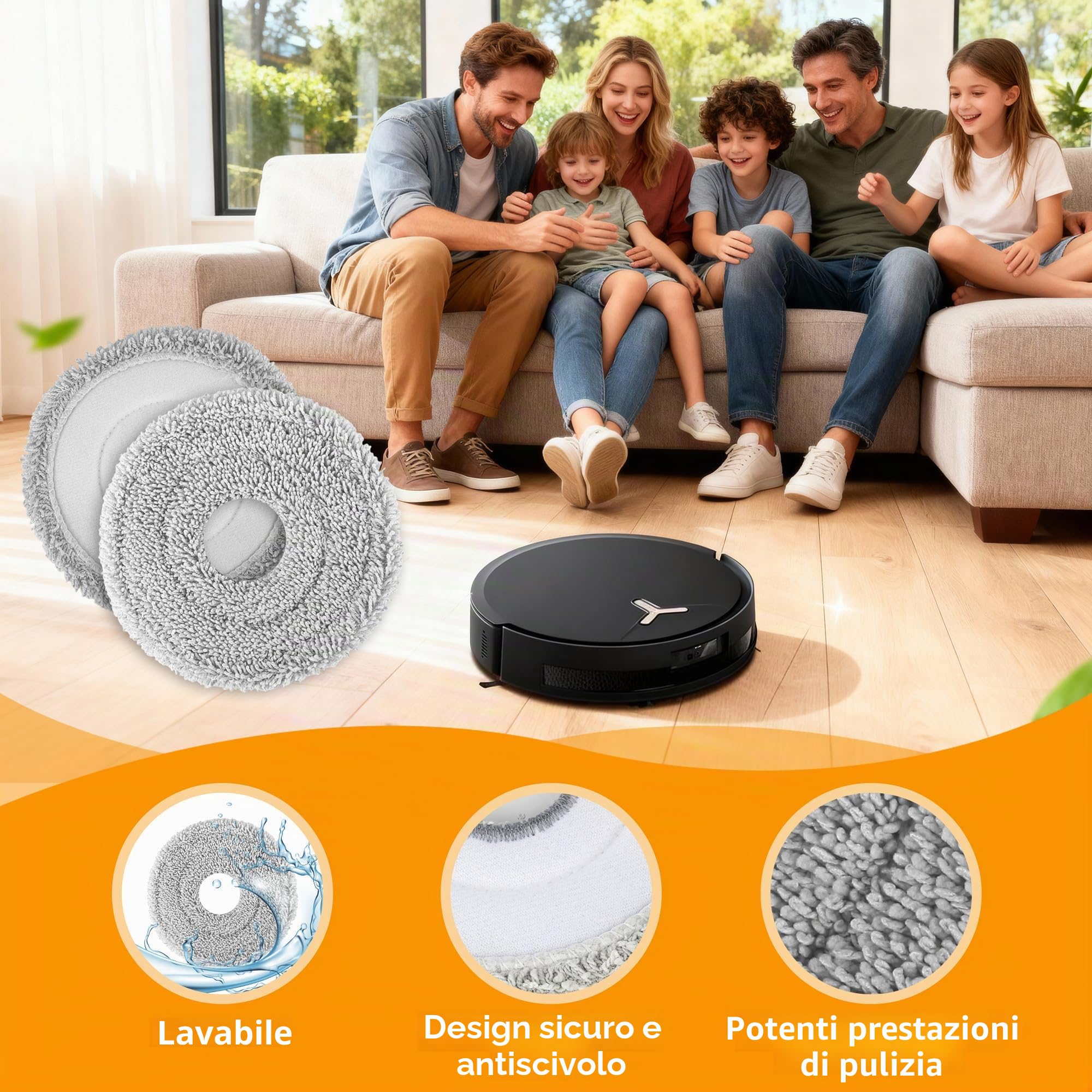25 Pezzi Accessori per Ecovacs Deebot T50 Omni/T50 Pro Omni/T50 Pro Omni Gen2, Kit Ricambi per Aspirapolvere Robot con Spazzole, Filtri Hepa, Panni Mocio e Sacchetti Polvere