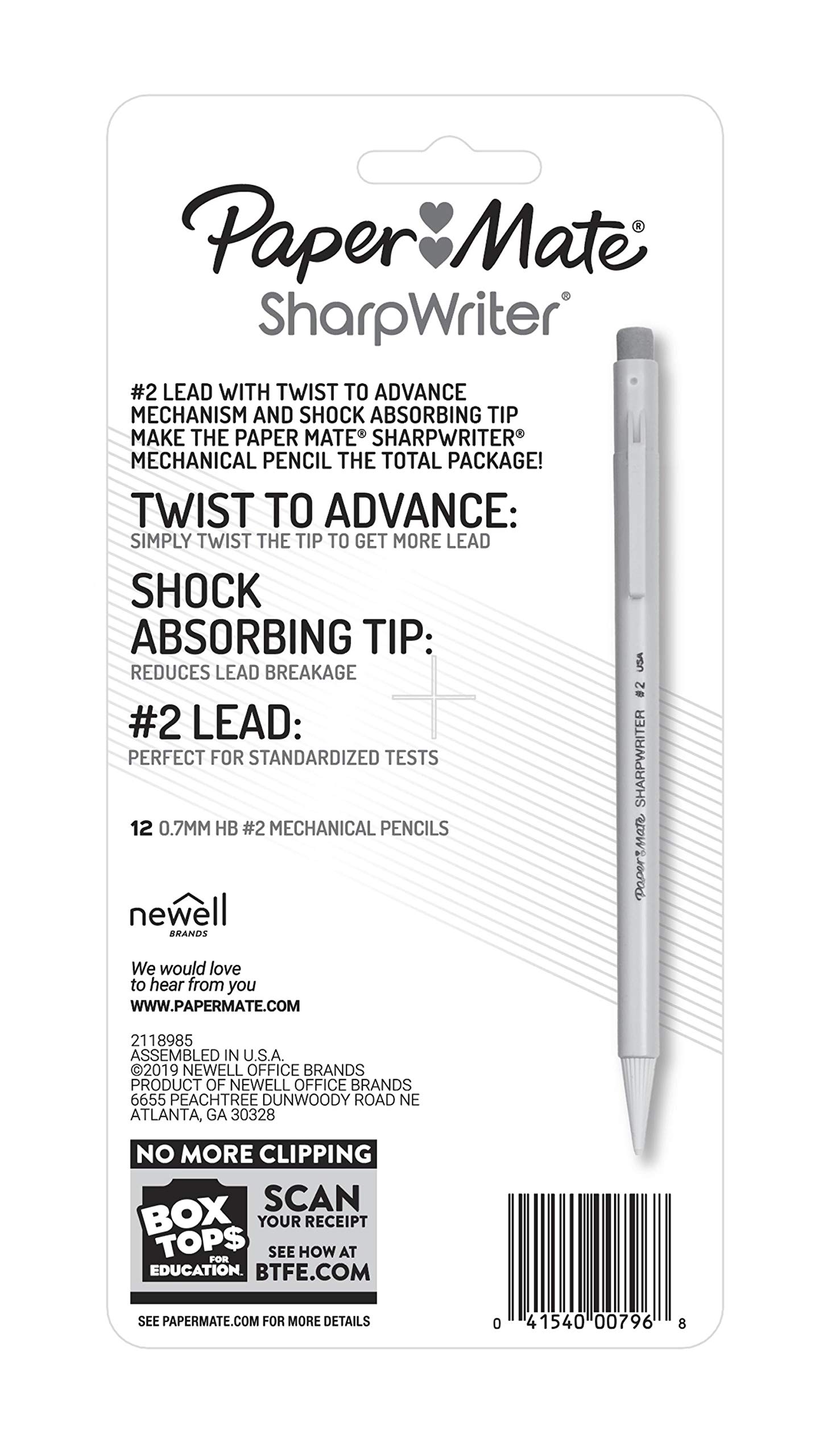 Paper Mate Sharpwriter Mechanical Pencils 0 7mm Hb 2 Assorted Colors 12 Count Mechanical Pencils Amazon Com Au