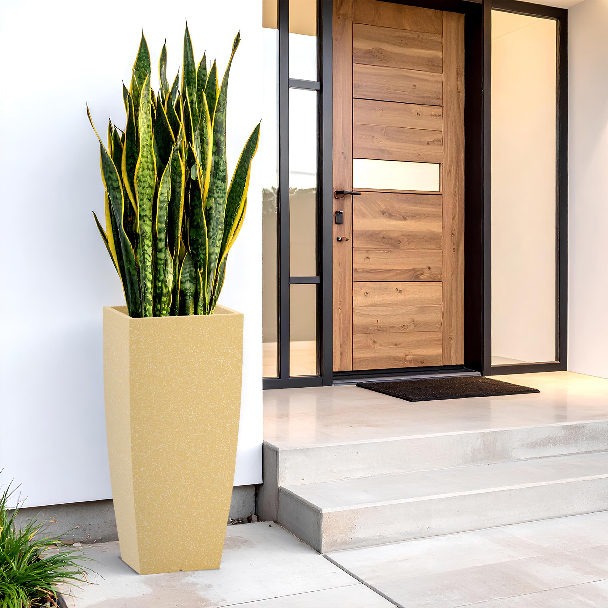 YUCCABE ITALIA FOXB 24 INCH Pots for Plants Highly Durable Fiberstone Lightweight Indoor Outdoor Plant Pots, Flower PotGamla Tree Planter Container Planters for Living Room, Balcony, Garden