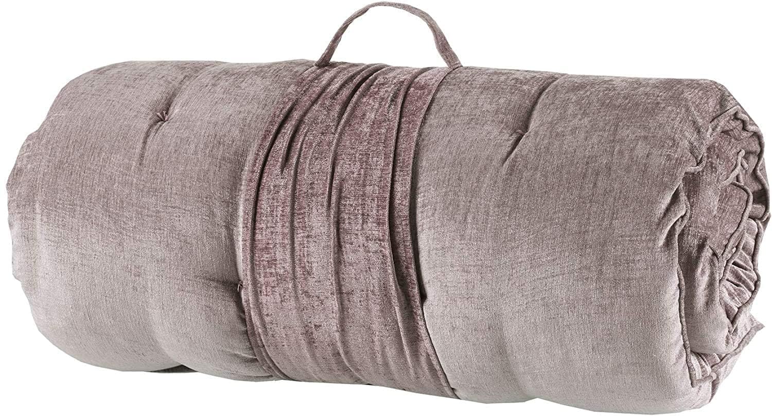 OGFC 80206 Classic Foldable Lounge Floor Pillow Cushion Tufted Guest Mattress for Meditation, Game Playing, Yoga, Reading with Travel Wrap, 74x27, Blush 2