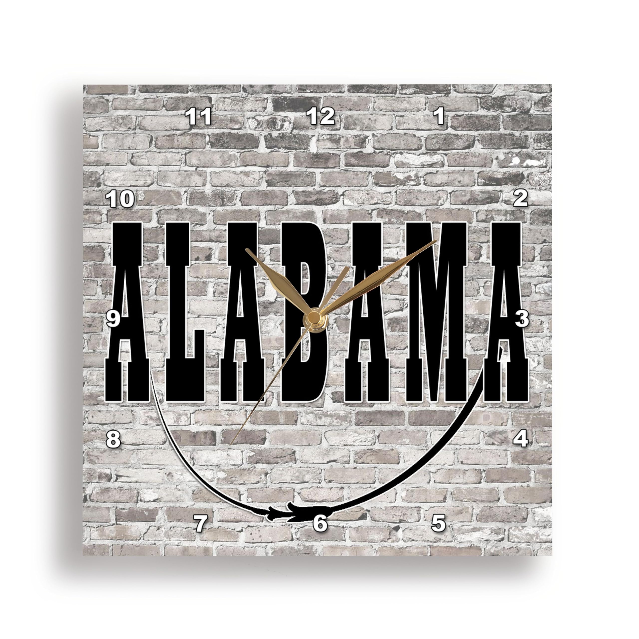 Horloge murale rectangulaire 3dRose Alabama Montgomery DPP