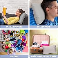 Vista 6 de Kigley 6 Pack Mini Pillows Bulk Small Pillows 14"x9" Soft Travel Nap Pillow for Daycare Nap Time Pet Neck Lumbar(Gray)