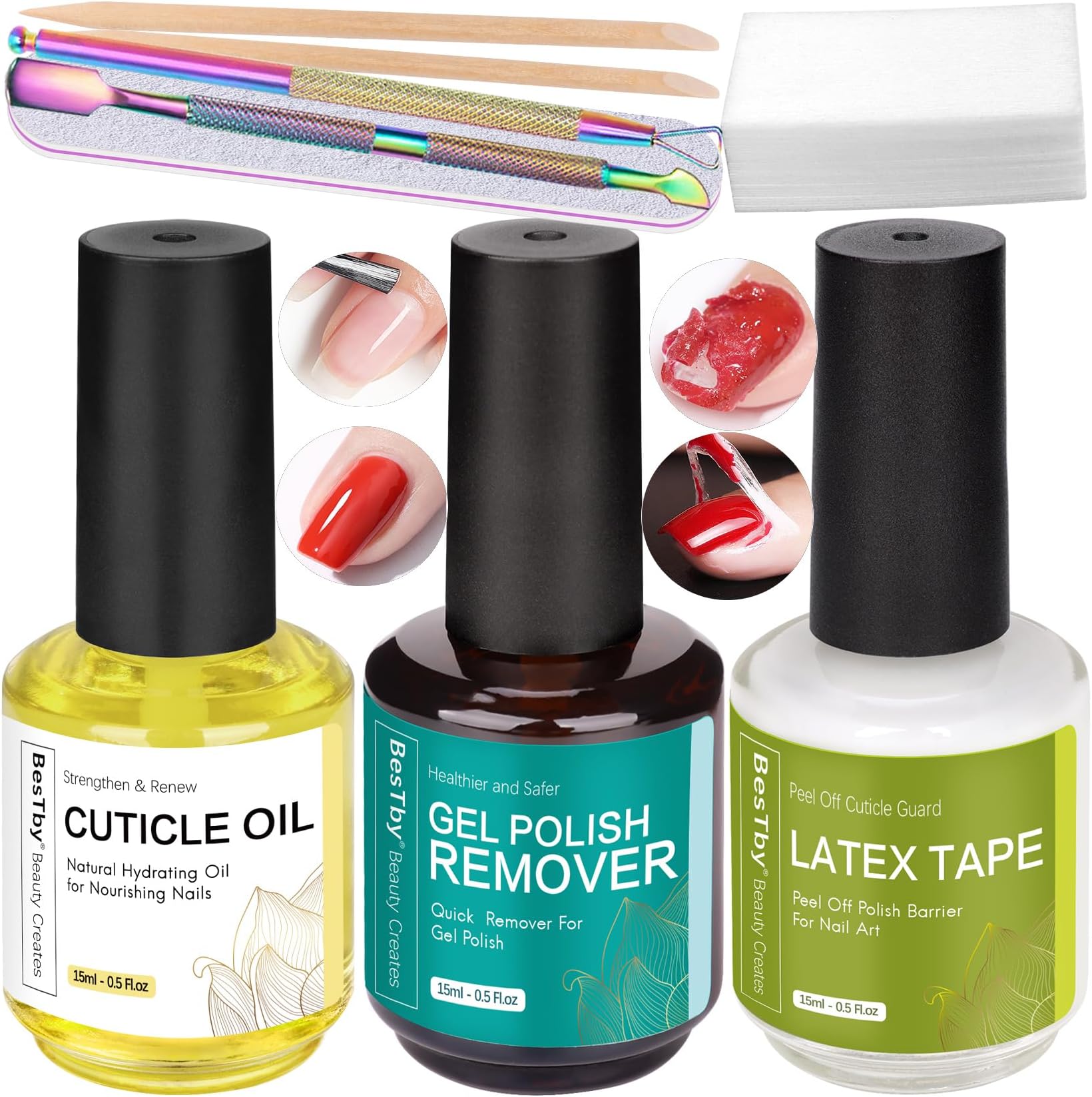 Gel Nail Polish Remover, Peel off in 35 Min, Quick & Easy