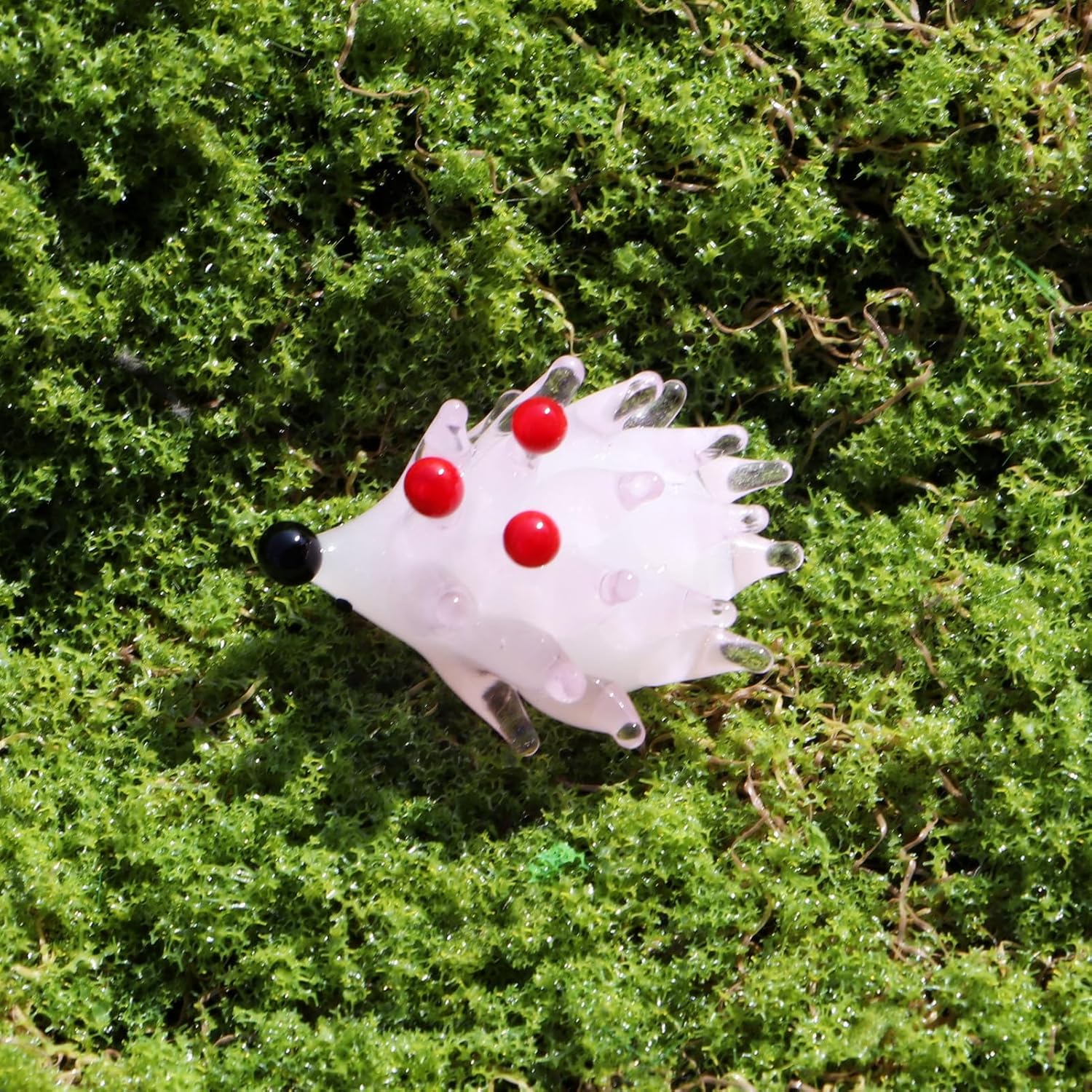 Hand-Blown Glass Hedgehog Decor: Handmade Crystal Animal Statue Room Ornament Collectible Figurines Home Sculpture image 3