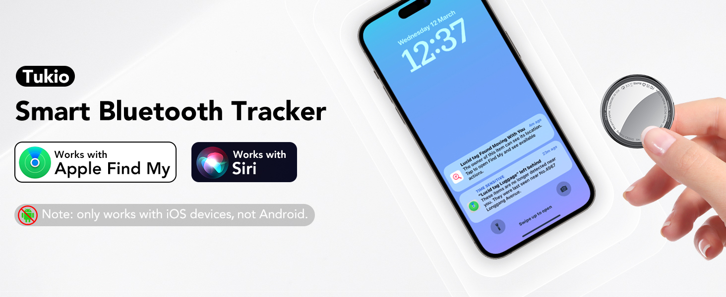 Tukio Smart Air Tags 16 Pack, Tracker De Valise Compatible Avec Apple Où Est ? Application (iOS Uniquement), Localisateurs D'Objets Pour Clés, Bagages, Valise, Suivi Mondial, Batterie Remplaçable