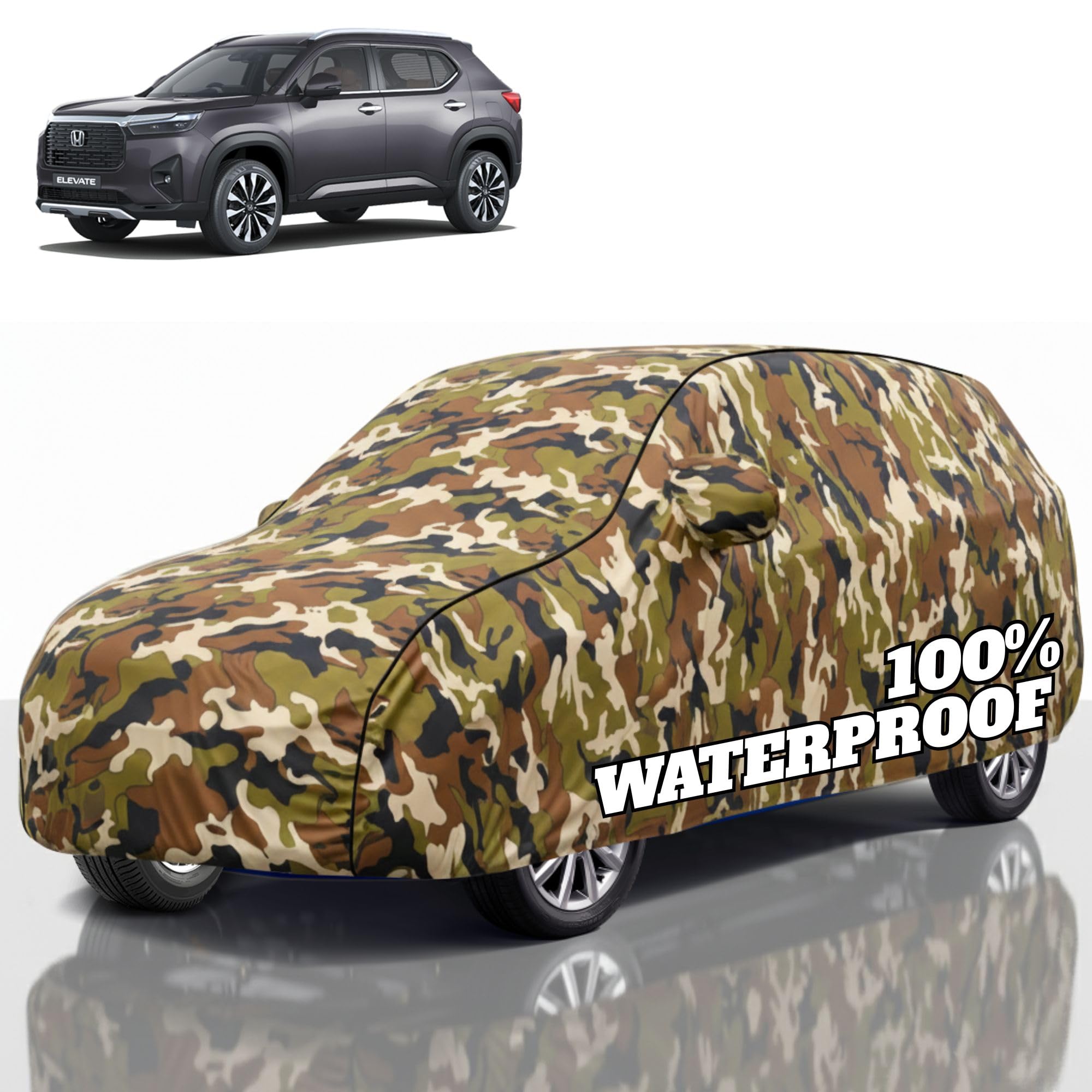 Premium Polyester Car Cover Elevate All-Weather Protection from Rain, Dust &amp; Sun | UV Resistant Fabric | Full Body Secure Fit for Outdoor &amp; Indoor Parking Jungle