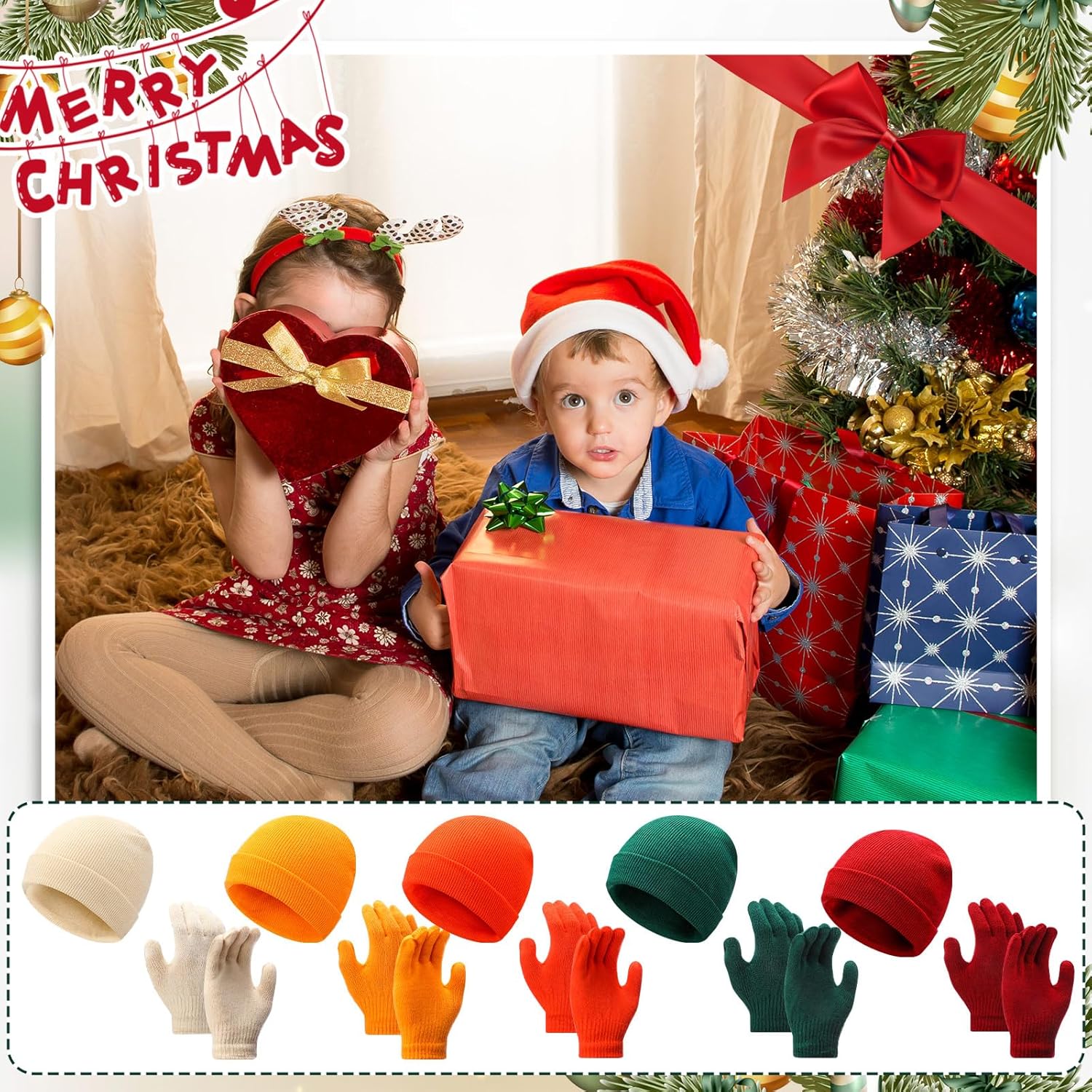 Handepo 60Pcs Kids Winter Beanie and Gloves Bulk Knit Hats Gloves Warm Unisex Cold Weather Winter Gifts for Boy Girl Homeless - Image 7