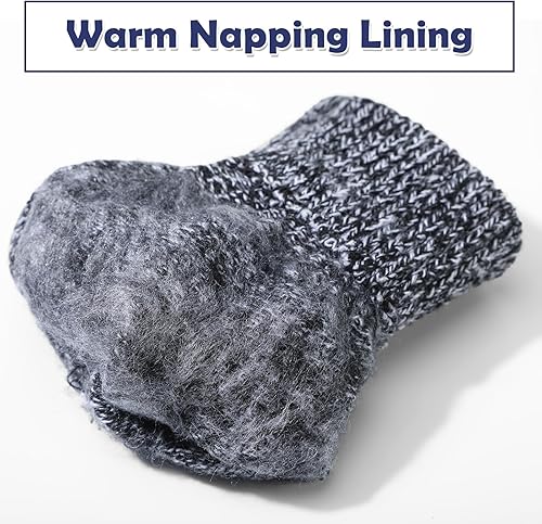 Miniatura 4 de SATINIOR Guantes de invierno para hombre, 4 pares de guantes cálidos con forro polar para pantalla táctil, guantes térmicos para clima frío para