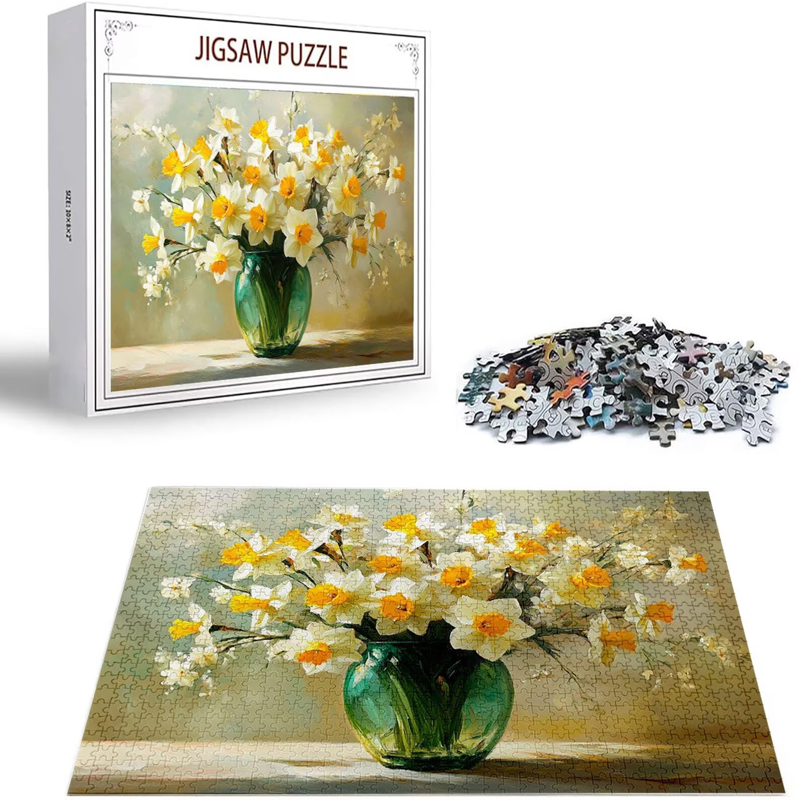 Puzzle kwiatowe, 1500 elementów, wazon, puzzle dla dorosłych, jakość premium, klasyczne puzzle, "zrób to sam", duże maty do puzzli, 87 x 57 cm, gra głosowa dla całej rodziny lub dekoracja, prezent B