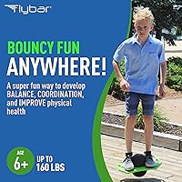 Vista 6 de Flybar Pogo - Pelota de truco para niños, tabla de rebote de equilibrio con cubierta antideslizante, bomba incluida, juguetes para interiores