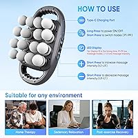 Vista 6 de Juego de Pistola de Masaje de 16 Cabezales, Masajeador de Tejido Profundo con 9 Modos y Niveles, Masajeador Muscular para Alivio del Dolor, Pistola