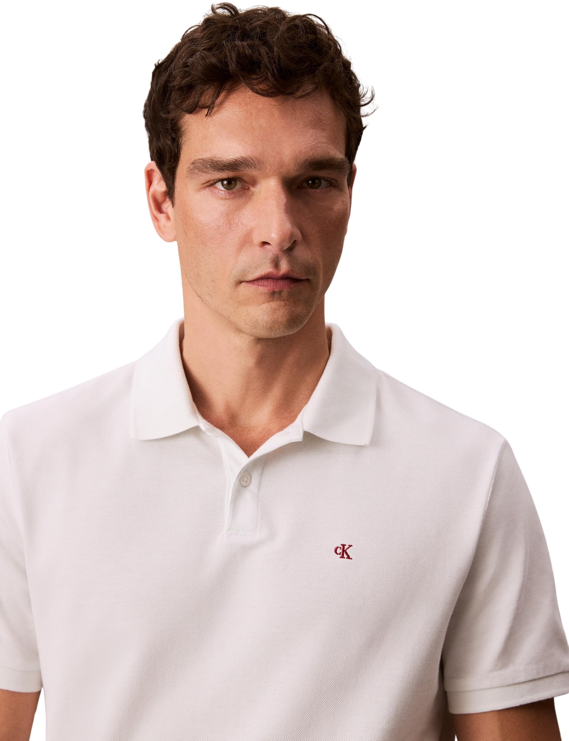 Calvin Klein Jeans Męska koszulka polo SS Casual Pique Classic LV040EM269, biała (Blanc De Blanc), M, Biały (Blanc De Blanc), M