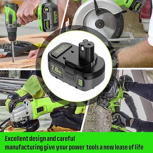 Miniatura 6 de Batería de repuesto de 7.0Ah 18v para Ryobi 18v batería compatible con herramientas inalámbricas Ryobi de 18 voltios para baterías ONE+ P108 P107