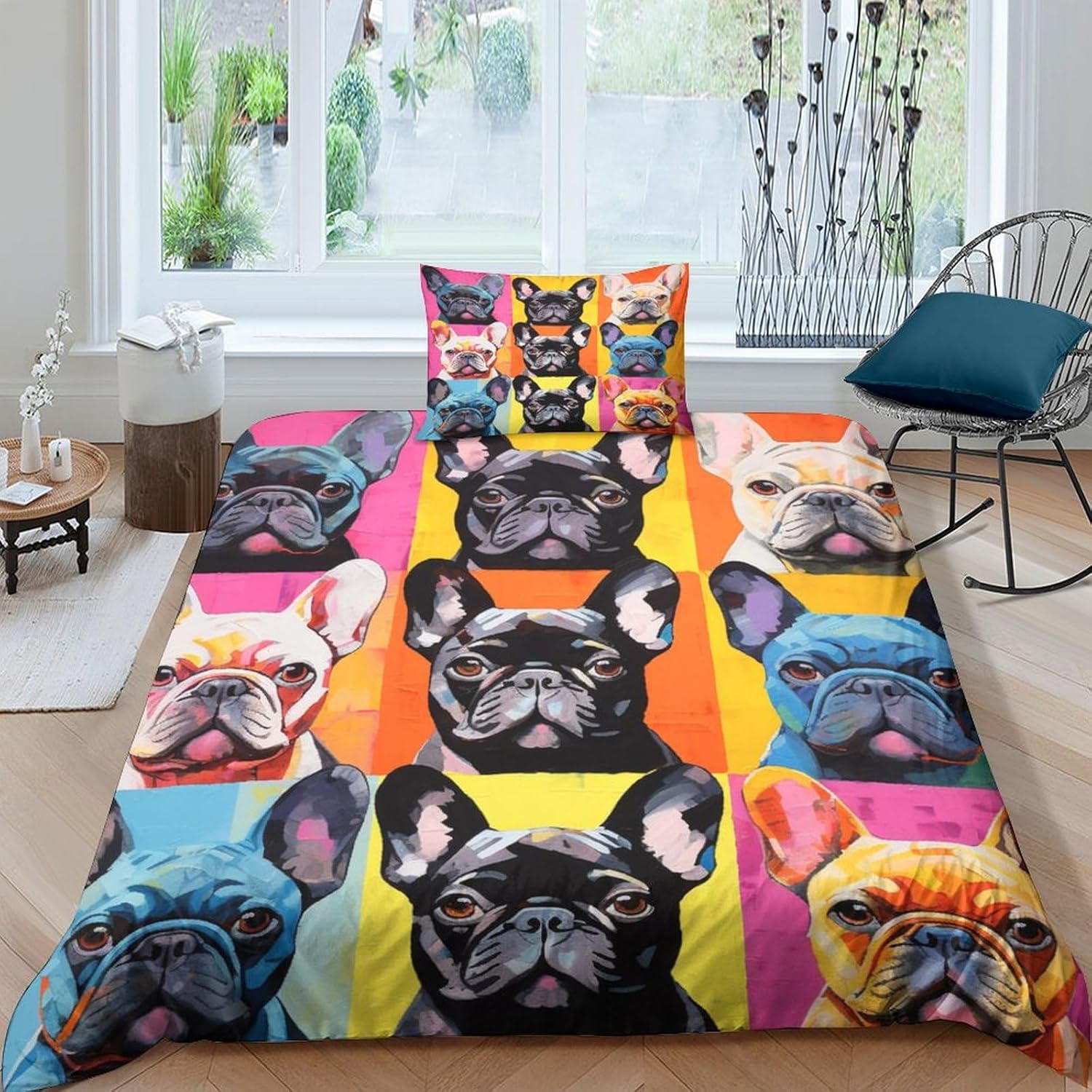 VesFy Cute Dog Bed Linen Set Children's 3D Faux Animals Duvet Cover 2