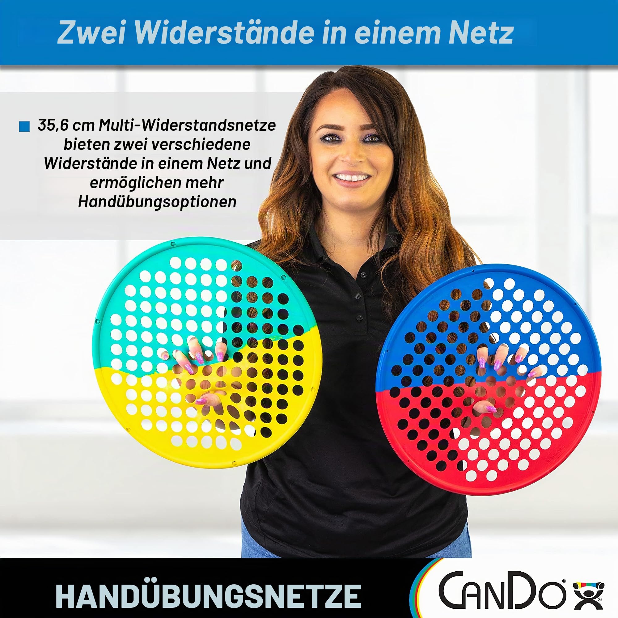 CanDo Power-Web Handtrainer, Handtrainer Web - Kombi - Durchmesser 35,6 cm, 10-0857 yellow / x-light & green / medium 41 EU