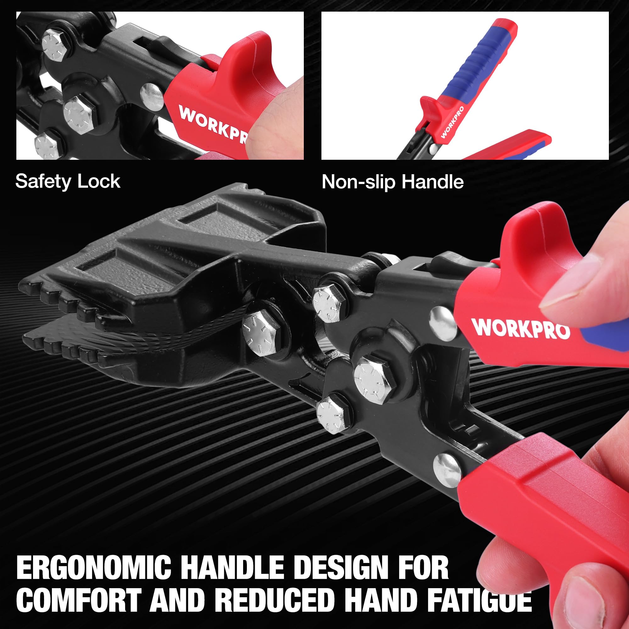 WORKPRO Hand Seamer Tool - Sheet Metal Bender -4
