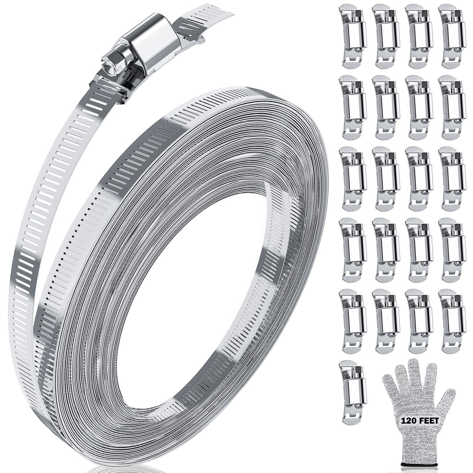 Buy YUSFKJ Stainless Steel Hose Clamps - Multi-Purpose Large Hose Clamp ...