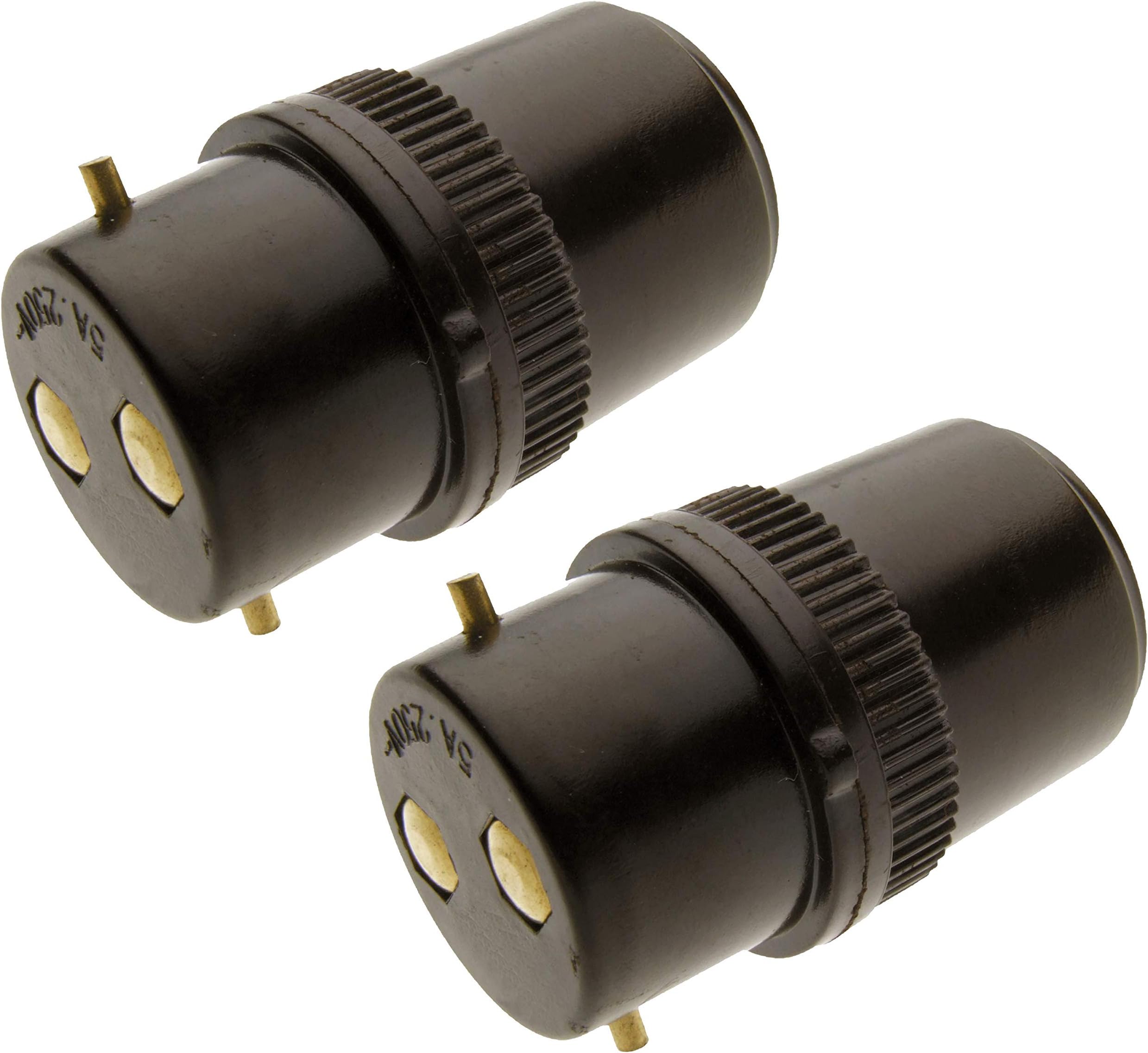 2 Pack - B22 Socket Lampholder Extension Plug 4Amp 240V