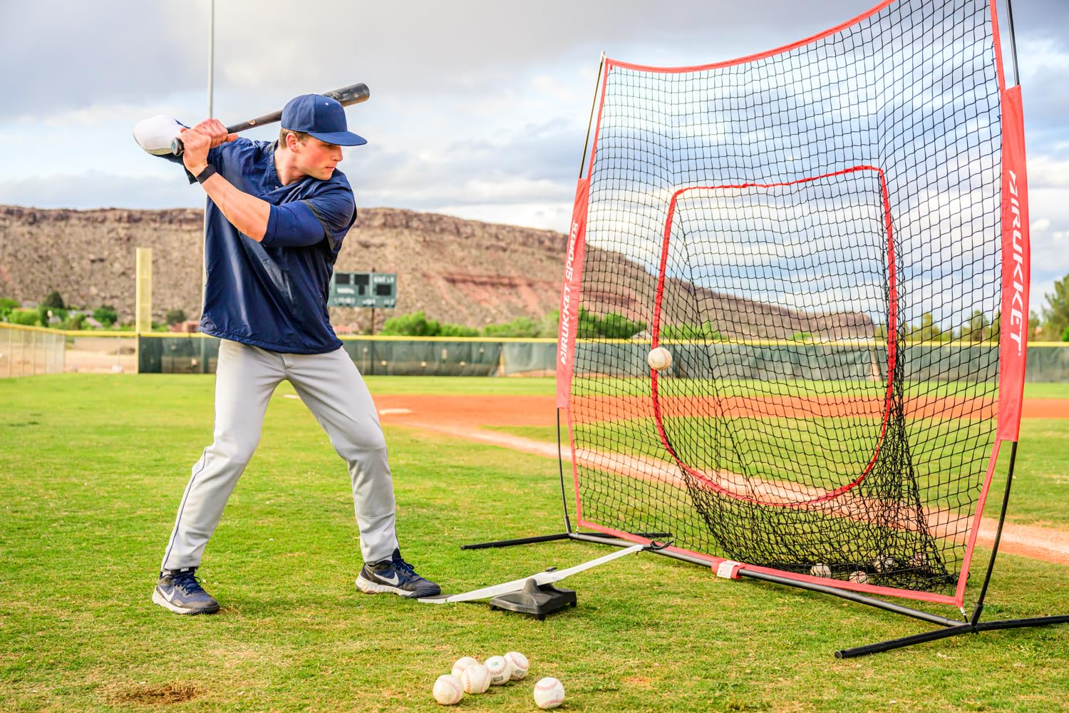 Stomp-Toss | Hitting Trainer | Self Soft-Toss | Lever Action Baseball Equipment for Coordination and Fun for Ages 10+