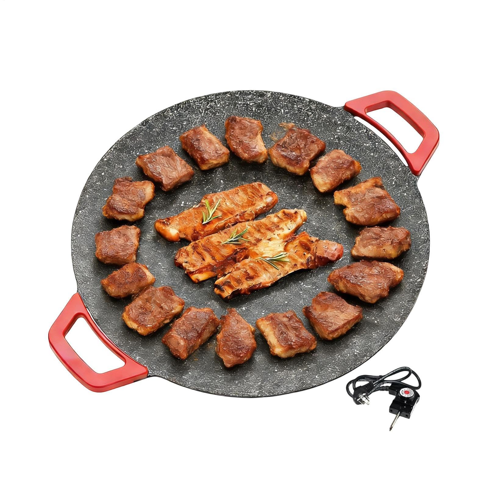 Płyta Grzewcza Stolowa Elektryczna Patelnia do Smażenia | Nieprzywierająca Płyta do Grillowania do Użytku w Domu, w Kuchni, w Restauracji, na Piknikach, do Grillowania,