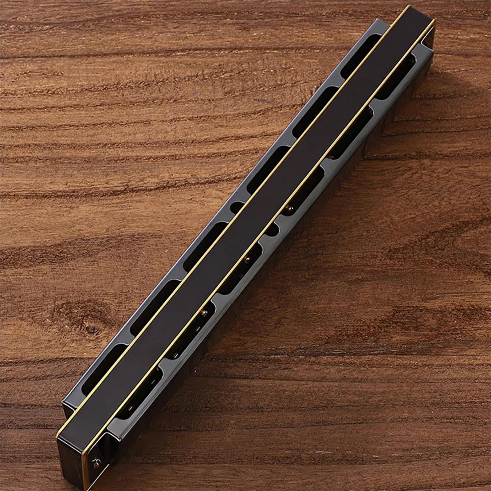 Einsteiger Mundharmonika 28-Loch-Vibrato-Mundharmonika In C-Dur Mit Phosphorbronze-Stimmzungen Blues-Einsteigerset Etui(Black)