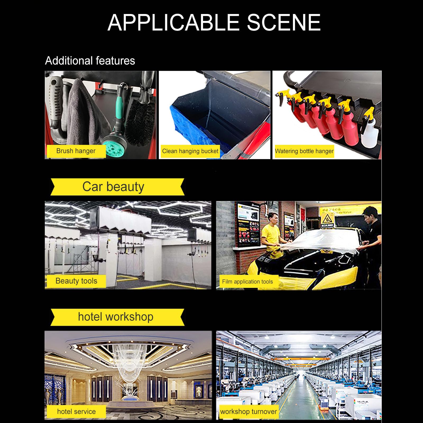 Carrello portautensili a 3 livelli con ruote, resistente, organizer commerciale per garage, officina, riparazione meccanica
