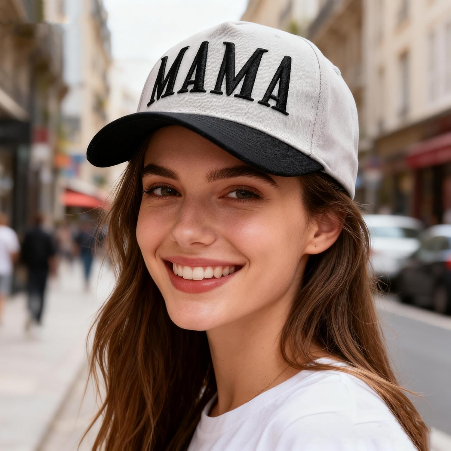 Mom and Dad Hats - 3D Embroidered Adjustable Cotton Baseball Caps Gift for Couples New Parents