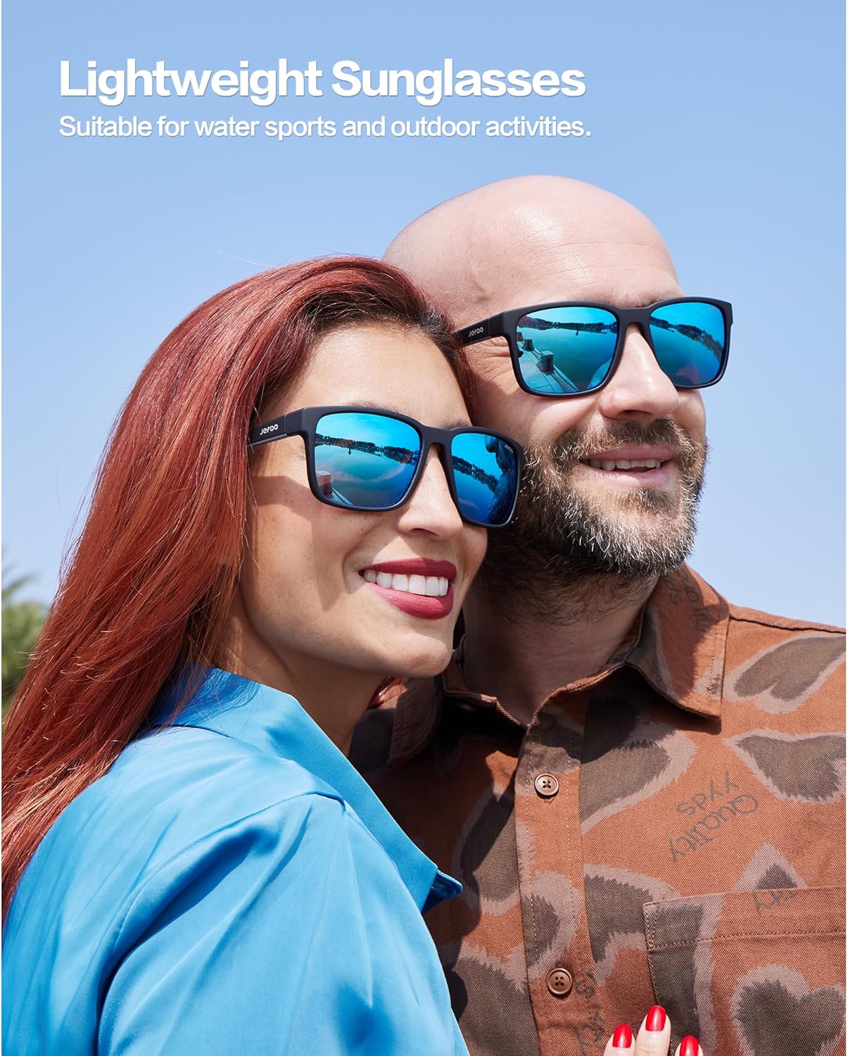 Jefoo Polarized Fishing Sunglasses for Men Women Kayaking Surfing Driving Lightweight Sports Sun Glasses UV Protection