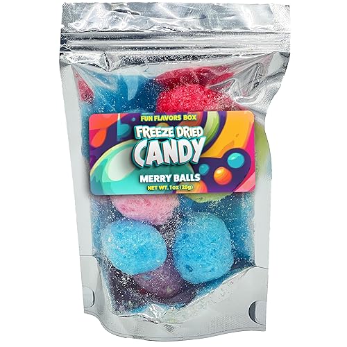 Miniatura 1 de Fun Flavors Box - Caramelos liofilizados Sour Merry Balls Fruity Crispy Treats, 1 oz