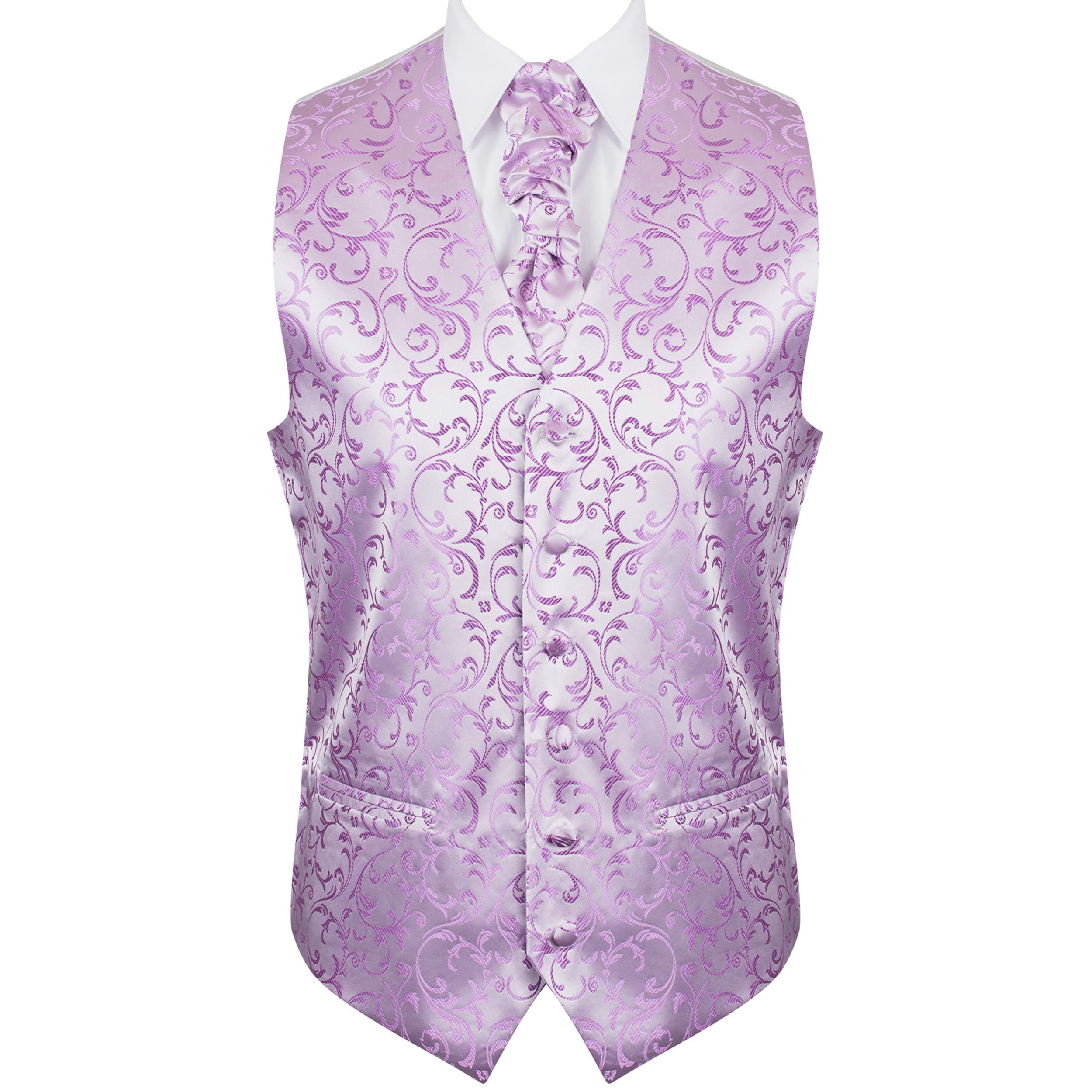 Abel & Burke Lilac Swirl Leaf Wedding Waistcoat #AB-WWA1000/8 Men's M - 38''