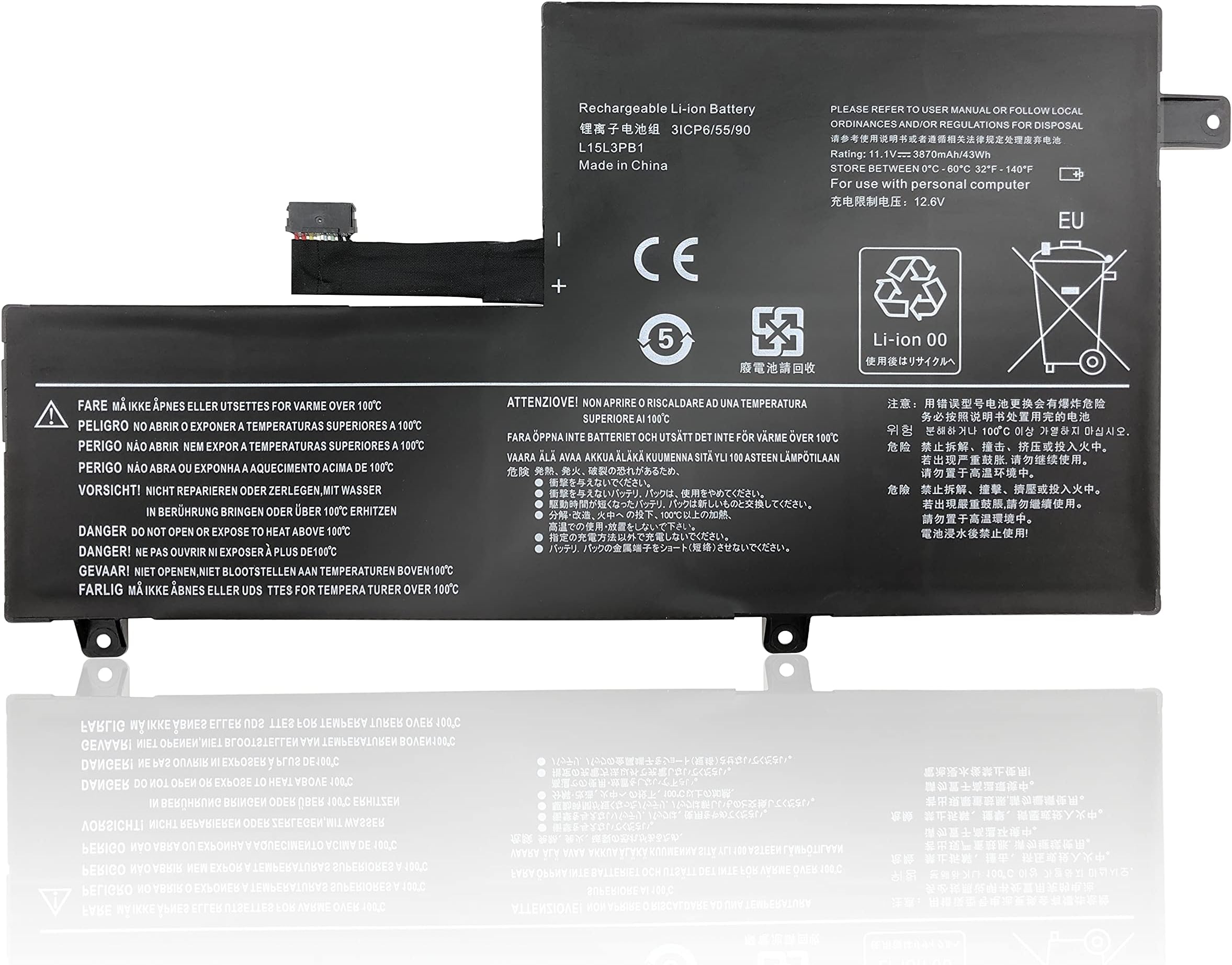PDTXCLS L15M3PB1 Battery L15L3PB1 for Lenovo Chromebook C330 S330,IdeaPad N22 /N22 Touch /N23 /N23 Touch /N23 Yoga /N42 /N22-10 /N42-20 5B10K88047 5B10K88048 5B10K88049-11.1V 4050mAh/45Wh 3-Cells