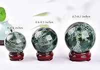 Vista 44 de AMOYSTONE Bola de aventurina azul Natural Cuarzo Cuarzo Cristal Esfera Piedra Bola con Base de Madera