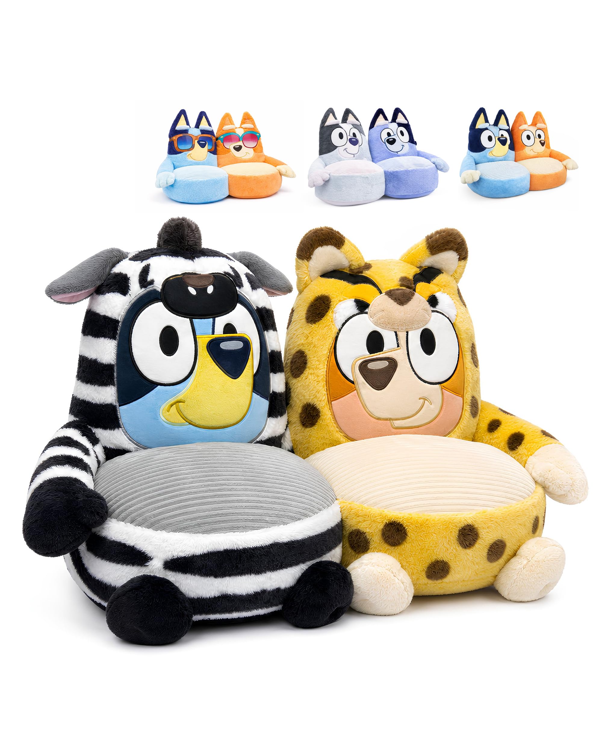 Bluey Animal Kids Plush Sofa Chair – Soft Toddler Seat for Boys & Girls – Large Comfy Character Style Chair for Playroom, Bedroom & Living Room – Lightweight & Cosy