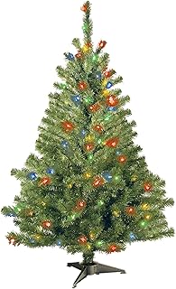 National Tree Company Pre-Lit Artificial Medium Christmas Tree, Green, Kincaid Spruce, Multicolor Lights, Includes Stand, ...