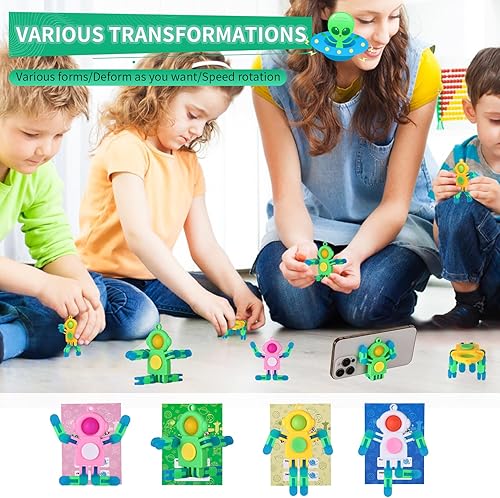 Miniatura 3 de 24 piezas Pop Fidget Spinners a granel  Astronauta deformable Fidget Spinner Llavero Robot Gyro Fidget Spinner para niños adultos Juguetes