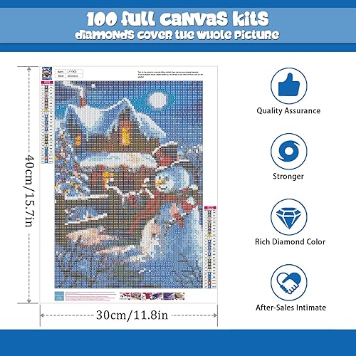 Miniatura 2 de JAKI Kit de pintura de diamantes de Navidad, paquete de 4 unidades, arte de diamantes de Navidad para adultos, principiantes y niños, pintura de