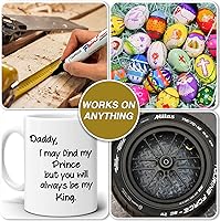 Vista 2 de Rotuladores permanentes de pintura negra, paquete de 2 rotuladores a base de aceite, punta media, secado rápido e impermeables para pintura de roca