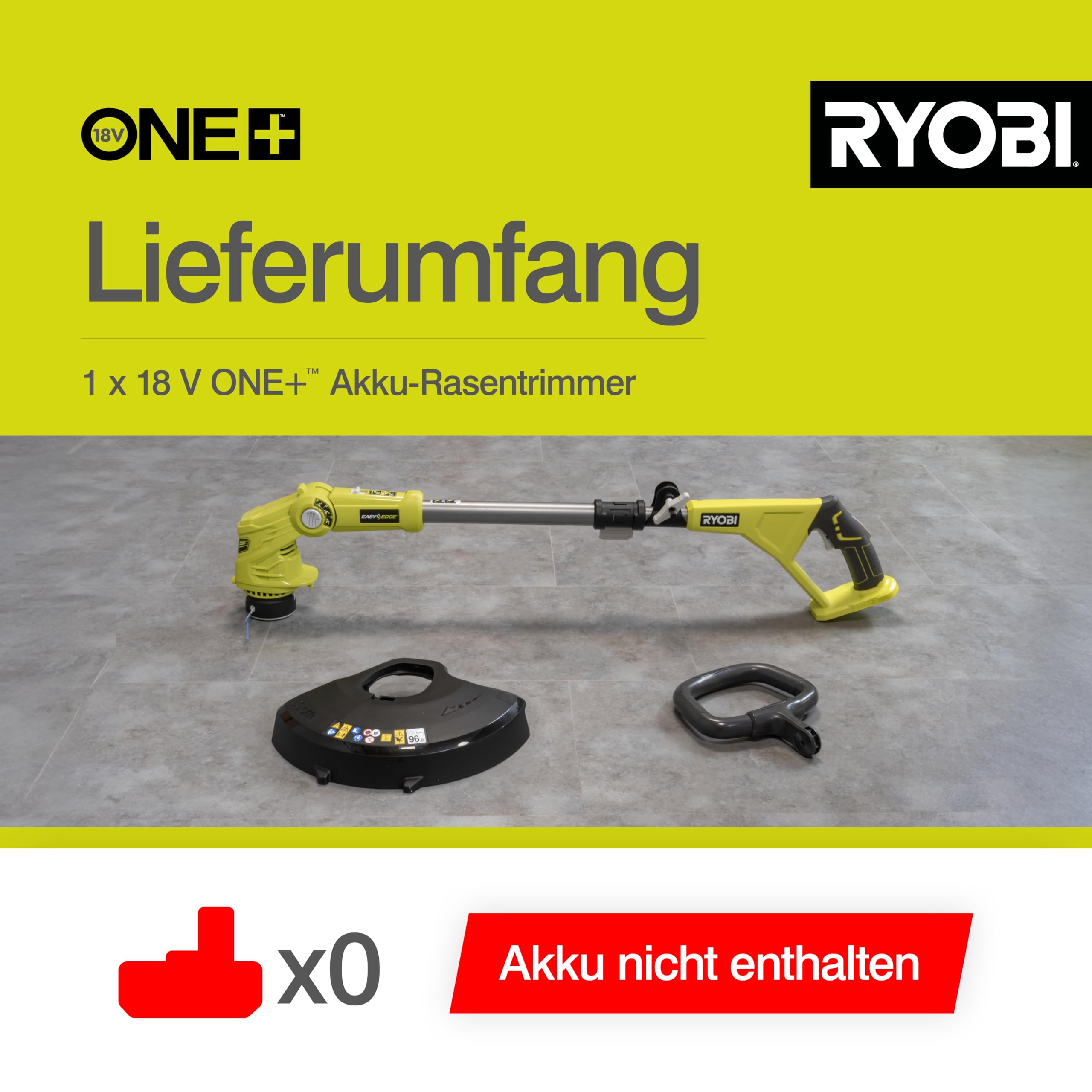 RYOBI 18 V ONE+ Akku-Rasentrimmer OLT1832, 25-30 cm Schnittbreite