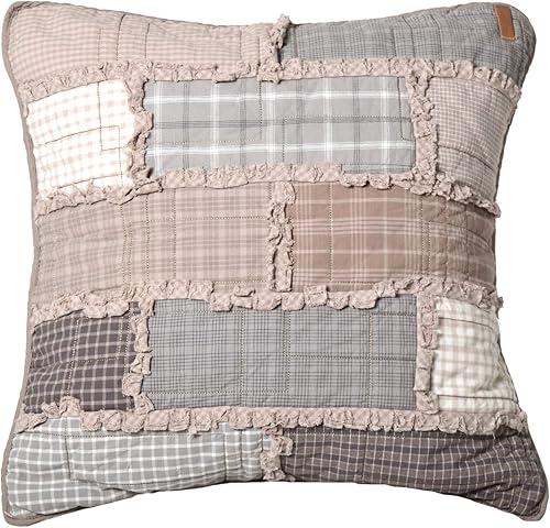 Donna Sharp Almohada decorativa contemporánea con diseño de adoquines ahumados y cierre de cremallera fácil de quitar, almohadas cuadradas para