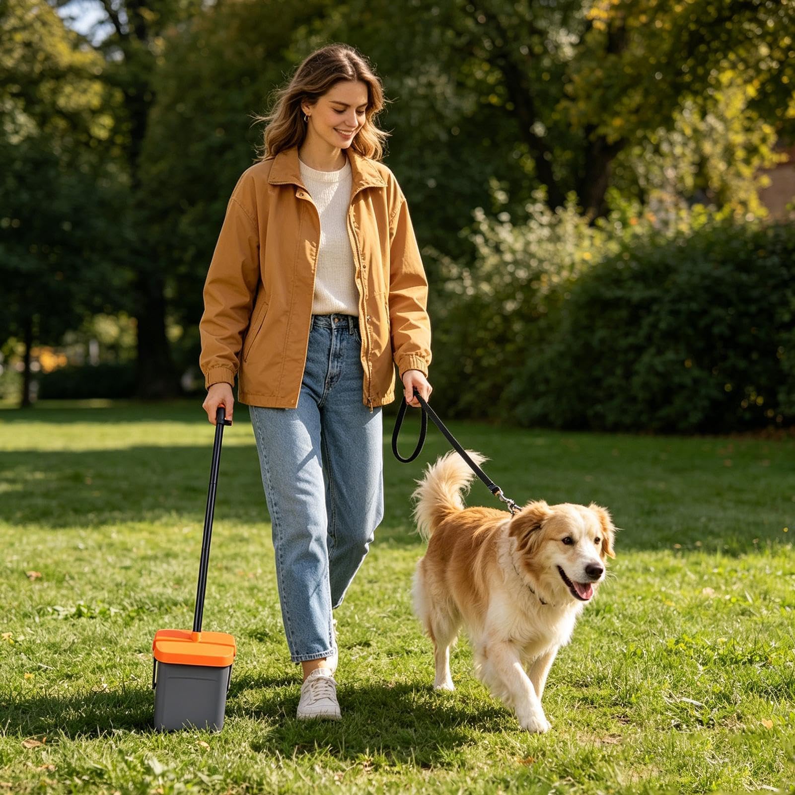 Raccoglitore di lettiera per gatti Pala feci con manico lungo da cani | setacciante da lettiera animali domestici Utilizzazione domestico cortile prato viaggio campeggio escursione e picnic dapper