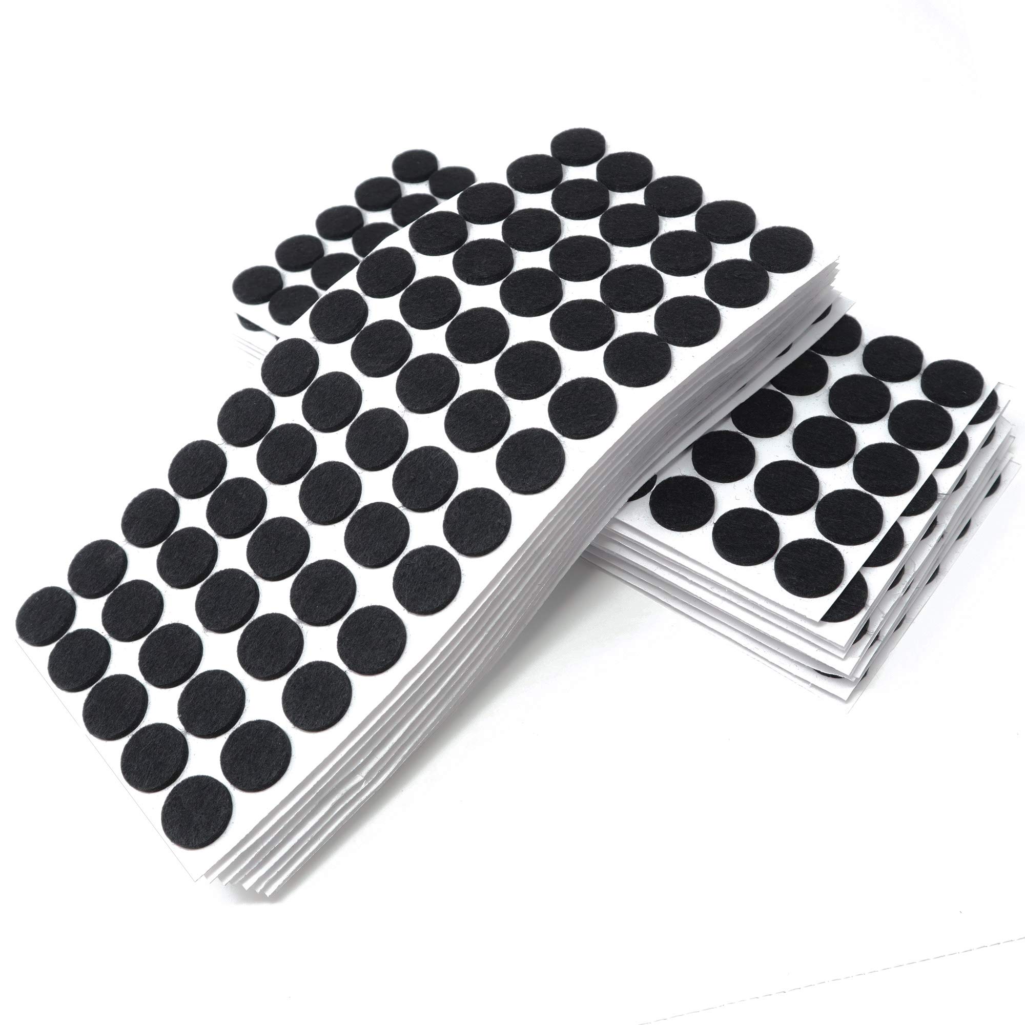 Adsamm Black Adsamm® / 1200 X Self-Adhesive Felt Pads/Black/Ø 0.79'' (Ø 20 Mm) / Round / 0.138'' / 3.5 Mm Thick Stick-On Furniture Felt Glides/Furniture & Chair Glides