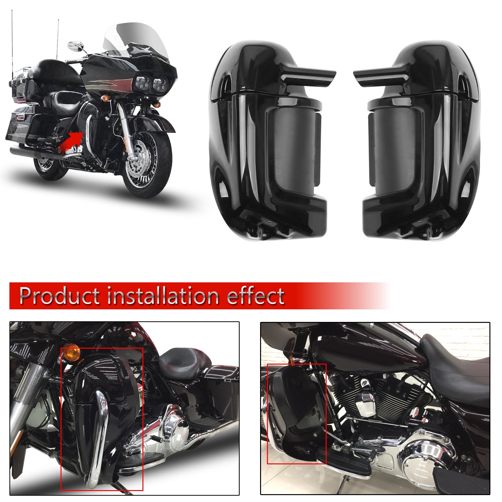 Topteng Lower Leg gelüftete Fairings Glove Box passend für Harley Road Street Electra Glide 1983-1913