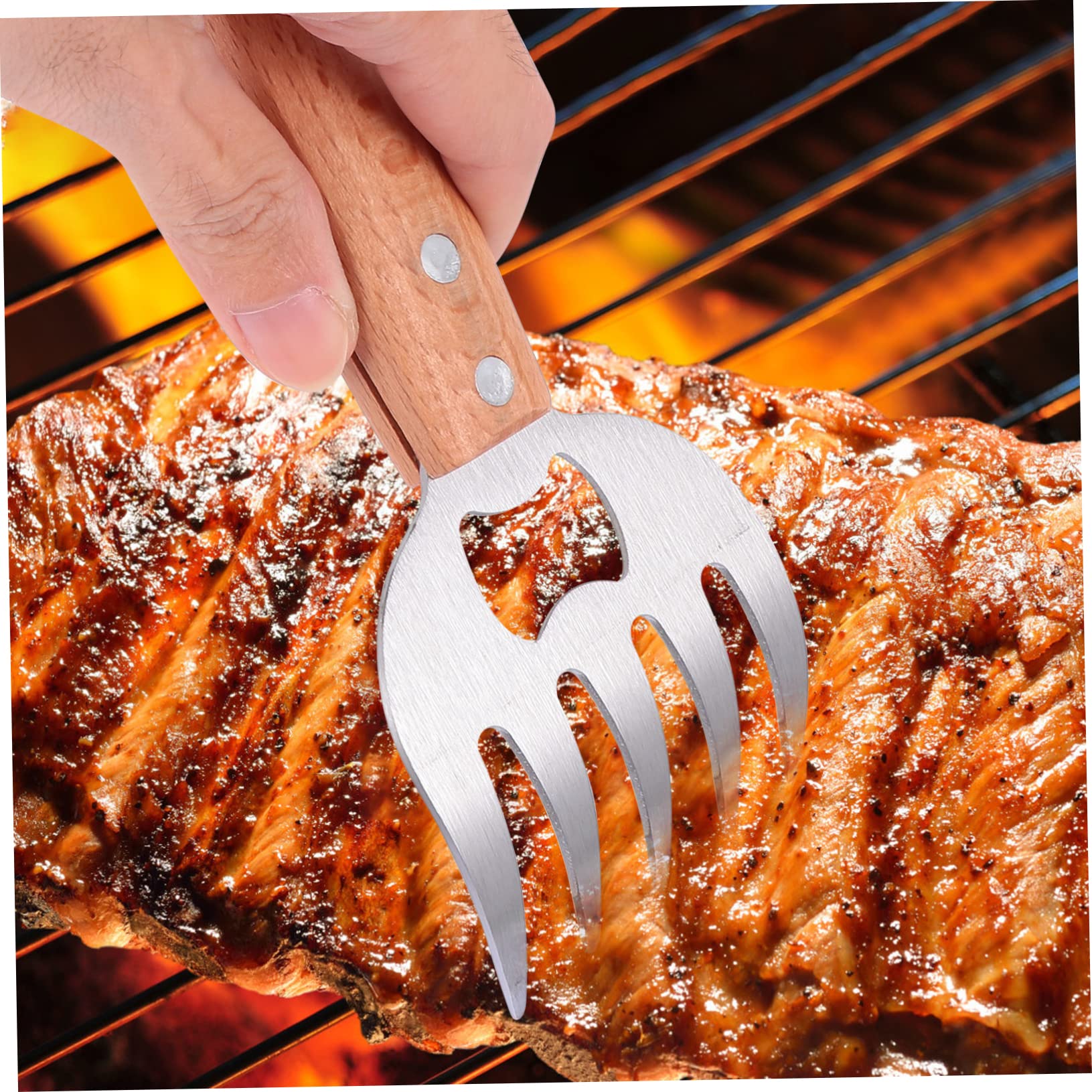 SOLUSTRE 2 pezzi per Carne Bbq per Strappare e e Maiale Utensili per Cucina Barbecue Inossidabile con Facile da Usare e Leggero per Grigliate All Aperto