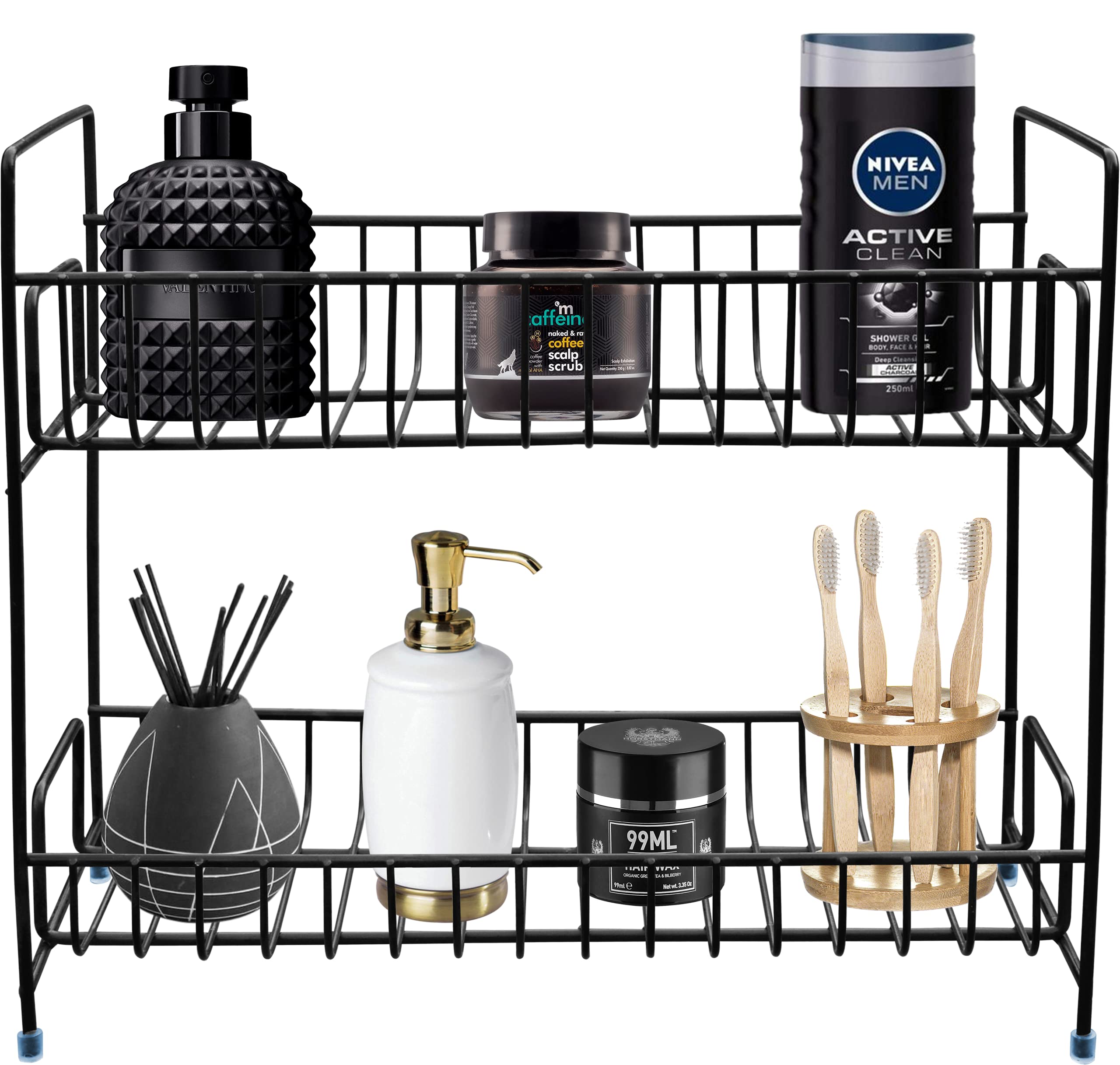 Plantex Stainless Steel Multipurpose 2-Tier Bathroom Organizer Shelf/Stand for Kitchen/Storage Organizer for Kitchen/Bathroom and Kitchen Accessories (Black) (B0993CYZX3) Amazon Price History, Amazon Price Tracker