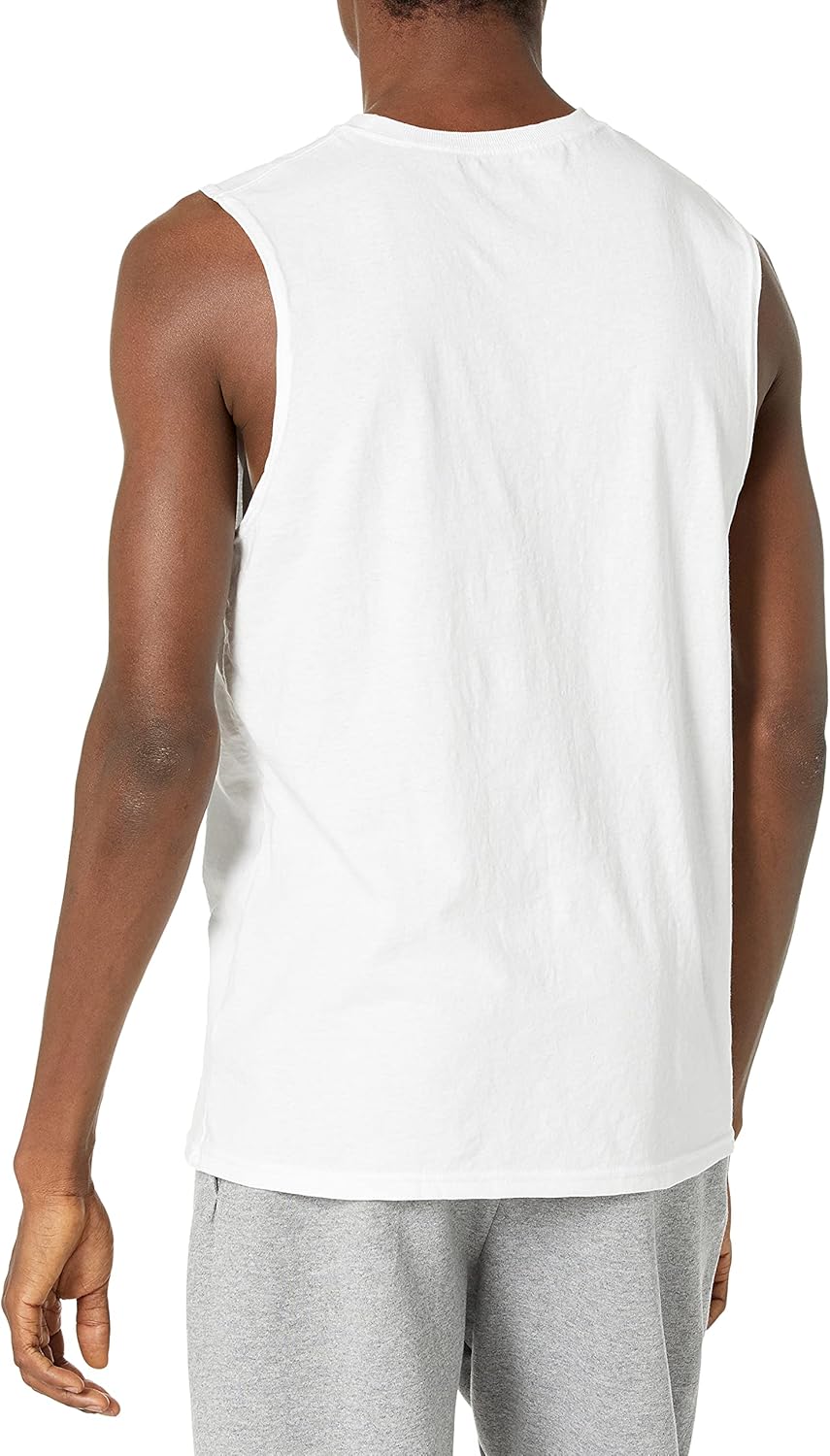 Russell Athletic Men's Dri-Power Cotton Blend Tees & Tanks, Moisture Wicking, Odor Protection, UPF 30+, Sizes S-4X Muscle Small White