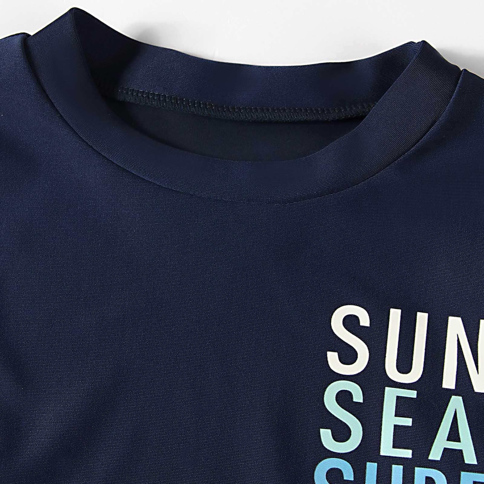 Générique Maillot de Bain pour garçon, Manches Longues, Rashguard, avec Short Assorti, Tenue de Plage, de Surf, de Piscine, pour Tout-Petits, été