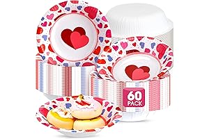 Nuogo 60 PCS 16 oz Valentine's Day Disposable Paper Bowls (Cute)